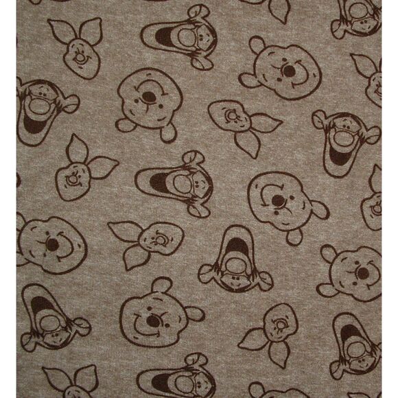 DISNEY Sz Large Brown WINNIE THE POOH TIGGER Stretchy 2 Pc Pajama Lounge Set - Picture 3 of 3